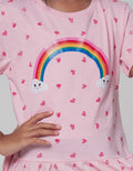 Little M Short Sleeve Midi Dress Daily Rainbow Heart