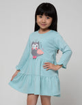 Little M Long Sleeve Midi Dress Owl Tumpuk