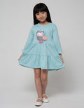 Little M Long Sleeve Midi Dress Owl Tumpuk