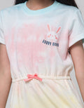 Little M Short Sleeve Midi Dress Tie Dye Drawstring Pockets