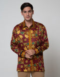 Adikusuma Men's Body Fit Shirt Batik Keladi Leaf