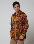 Adikusuma Men's Body Fit Shirt Batik Keladi Leaf