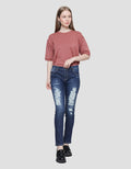Cardinal Girl Ripped Detail Celana Skinny Denim Wanita