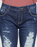 Cardinal Girl Ripped Detail Celana Skinny Denim Wanita