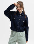 Logo Jeans OD Crop Jaket Denim Wanita