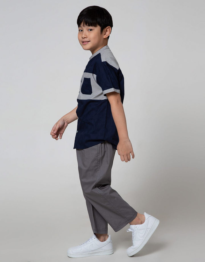 Aero Short Sleeve Set Bamus Slub Cut Sew Pocket Fashion