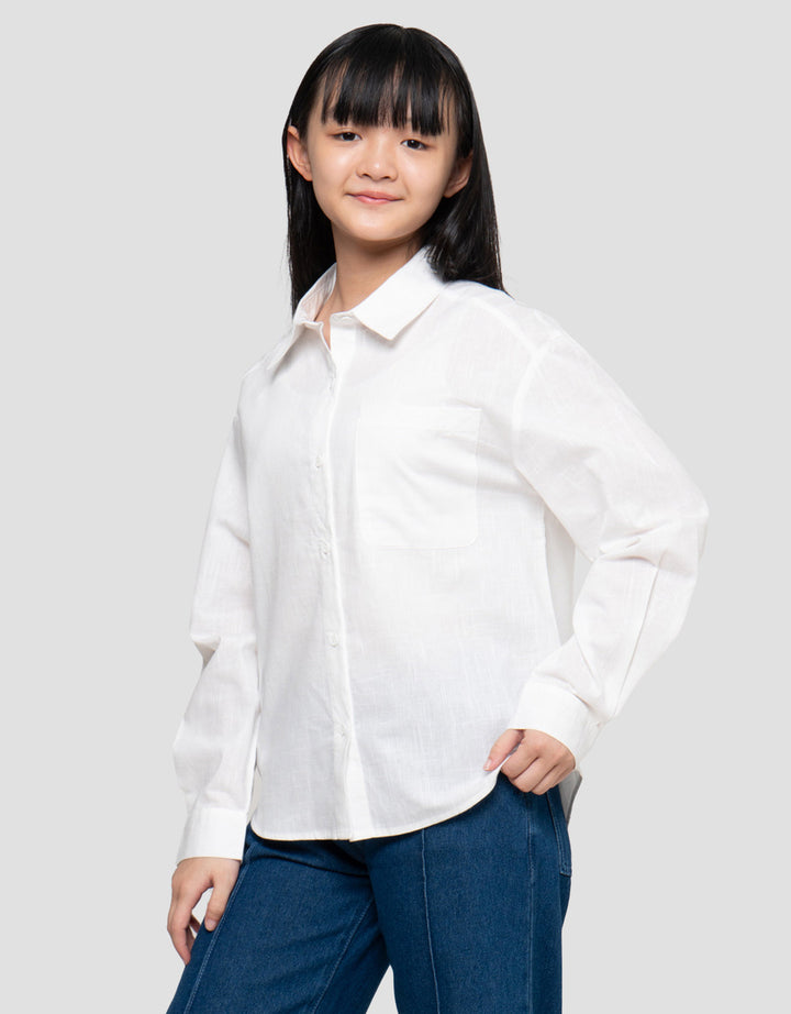 Nevada Belakang Pita Kemeja Oversized Anak Perempuan