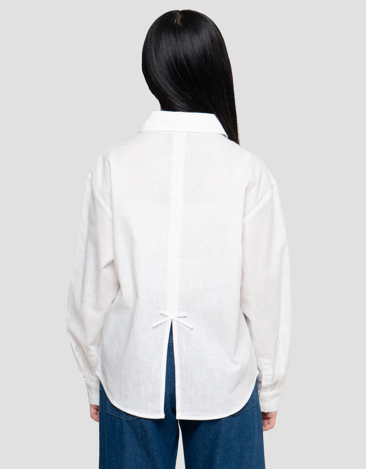 Nevada Belakang Pita Kemeja Oversized Anak Perempuan