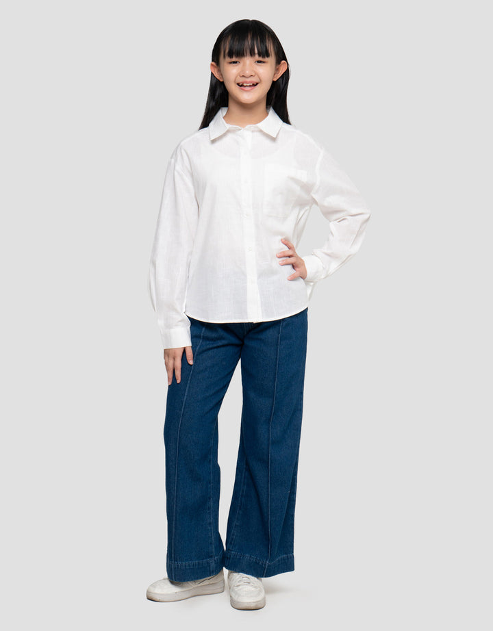 Nevada Belakang Pita Kemeja Oversized Anak Perempuan