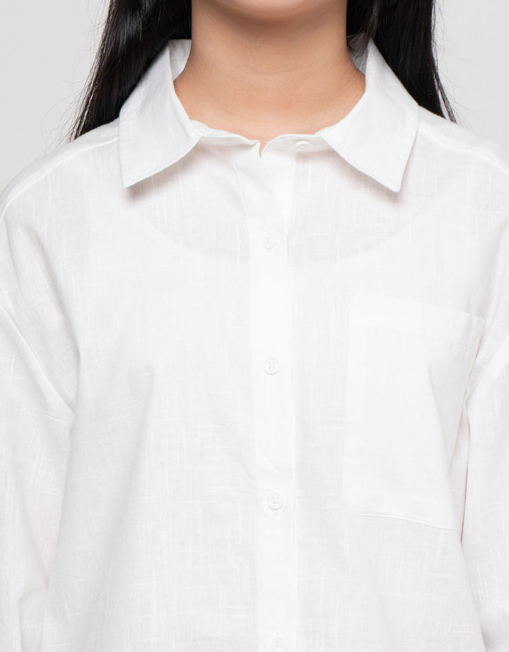 Nevada Belakang Pita Kemeja Oversized Anak Perempuan