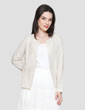 St. Yves Embroidered Linen Blend Jaket Wanita