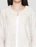 St. Yves Embroidered Linen Blend Jaket Wanita
