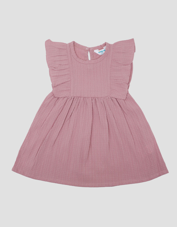 Little M Woven Texture Midi Dress Bayi