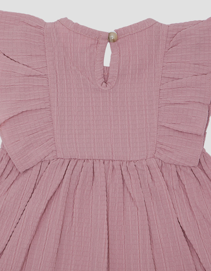 Little M Woven Texture Midi Dress Bayi