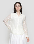 St. Yves Floral Textured Sheer Top Kemeja Wanita