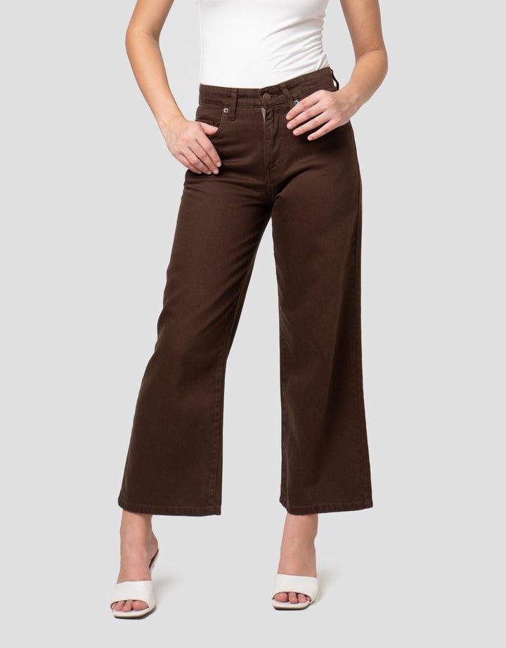 Nevada Colored Wide Leg Full Band Celana Denim Wanita