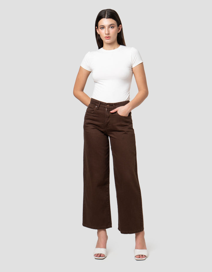 Nevada Colored Wide Leg Full Band Celana Denim Wanita