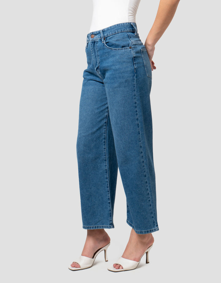 Nevada Wide Leg Full Band Celana Denim Wanita