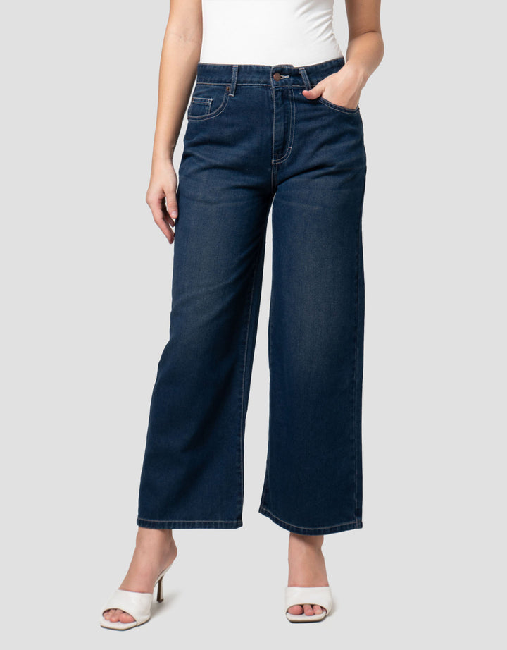 Nevada Wide Leg Full Band Celana Denim Wanita