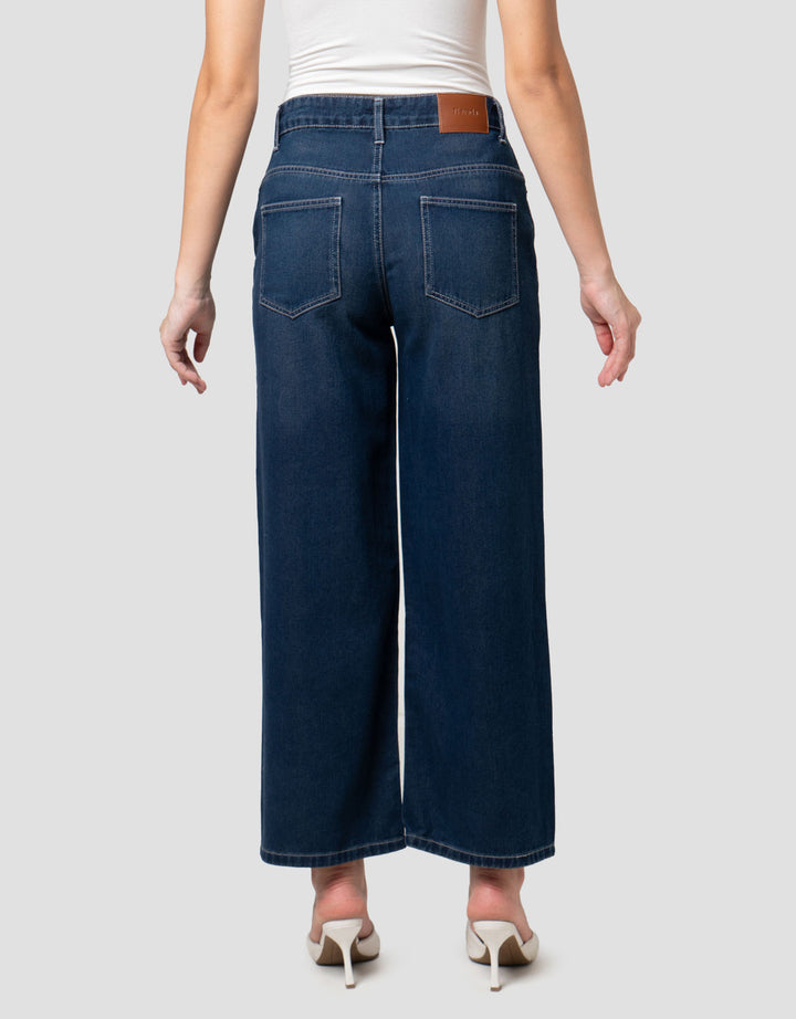 Nevada Wide Leg Full Band Celana Denim Wanita
