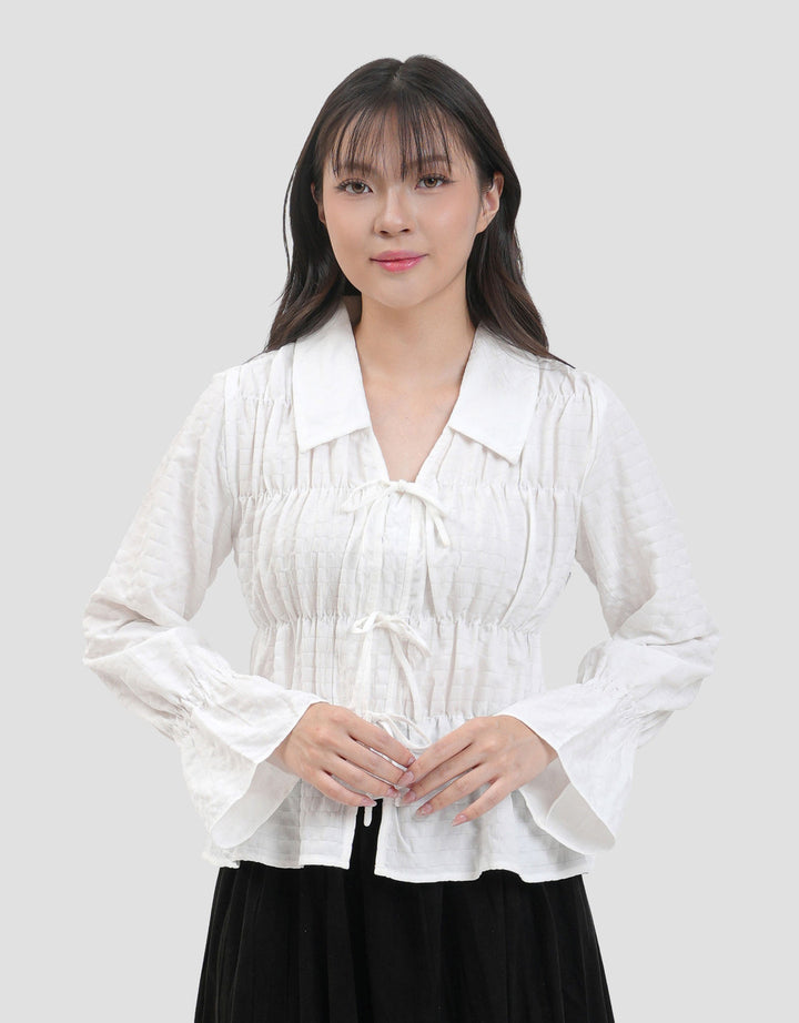 Nevada Fitted Gathered Kemeja Wanita