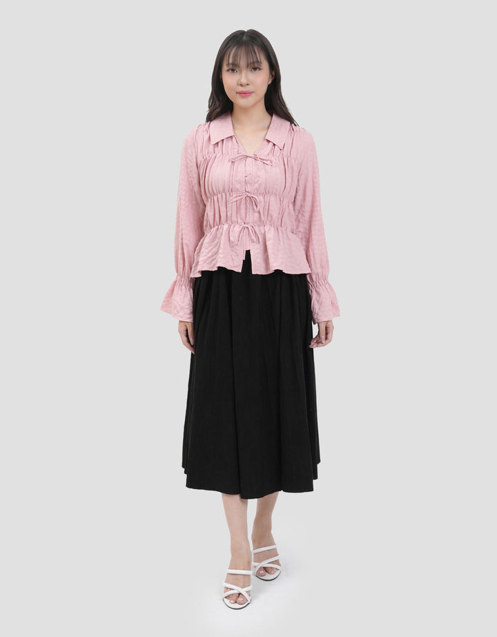 Nevada Fitted Gathered Kemeja Wanita