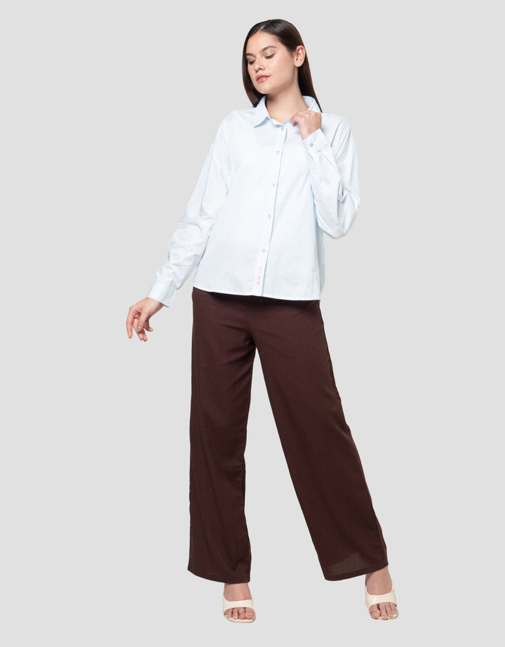 Nevada Stripe W/ Baloon Sleeves & Embro Kemeja Wanita