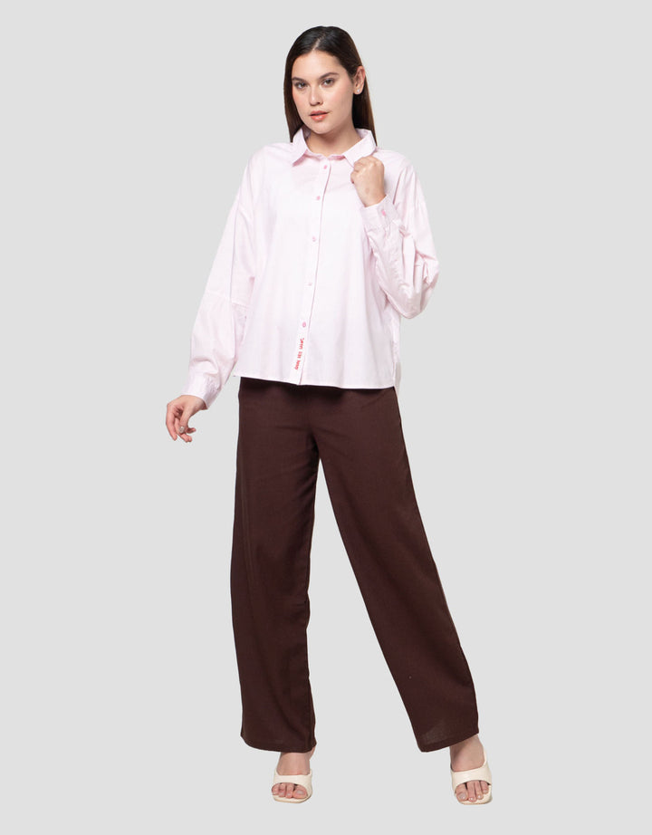 Nevada Stripe W/ Baloon Sleeves & Embro Kemeja Wanita