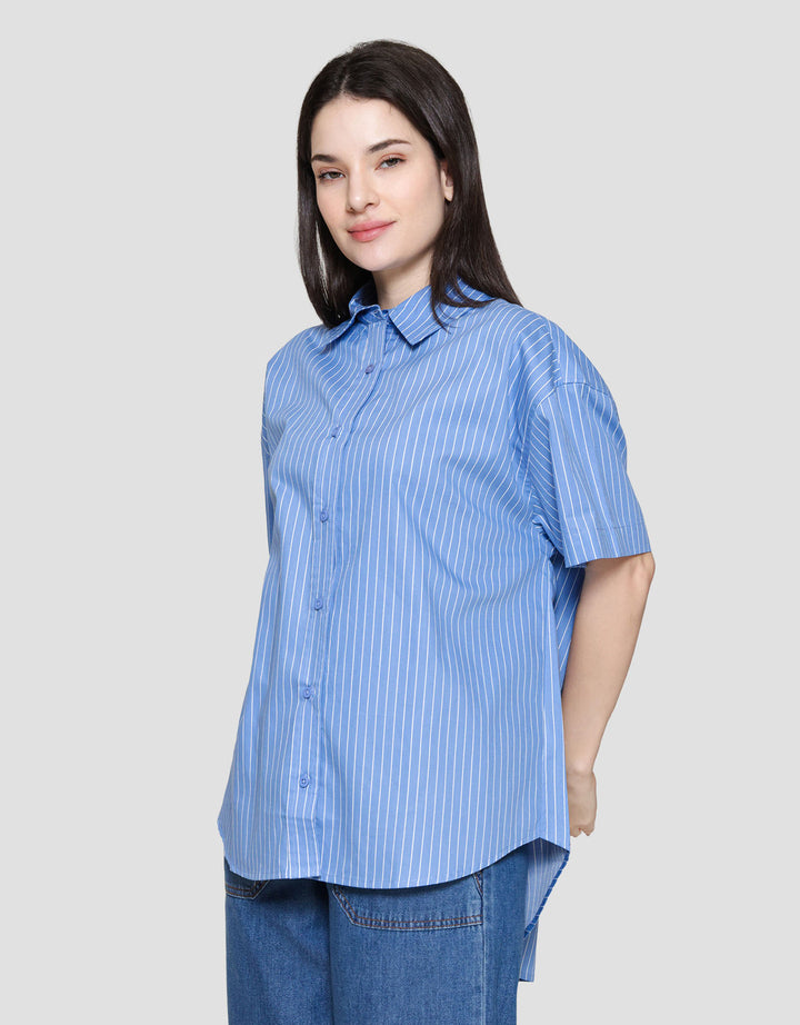 Nevada Stripes Boxy Kemeja Wanita