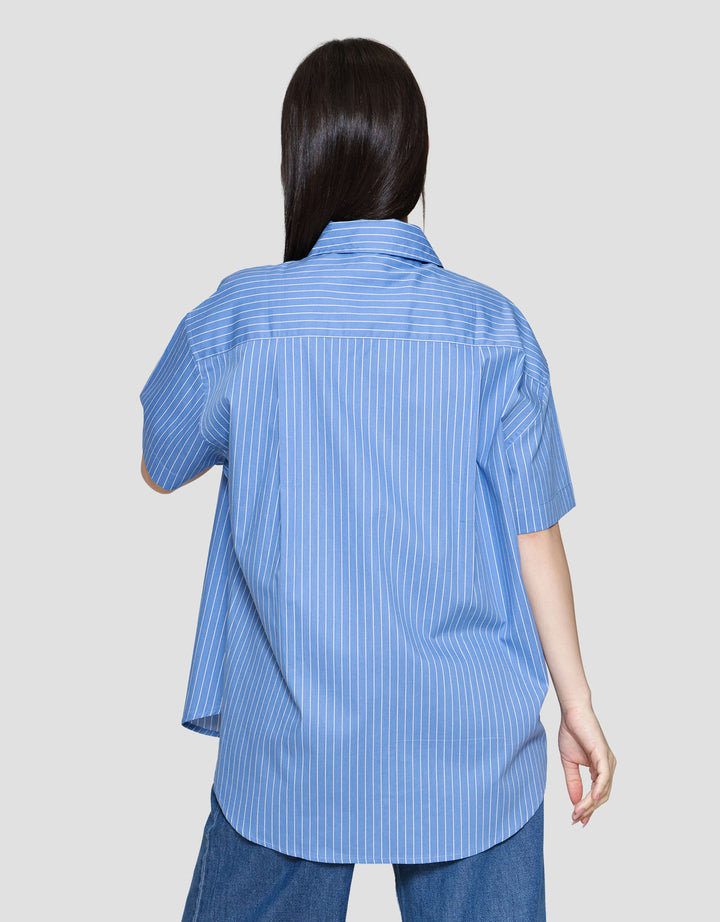 Nevada Stripes Boxy Kemeja Wanita