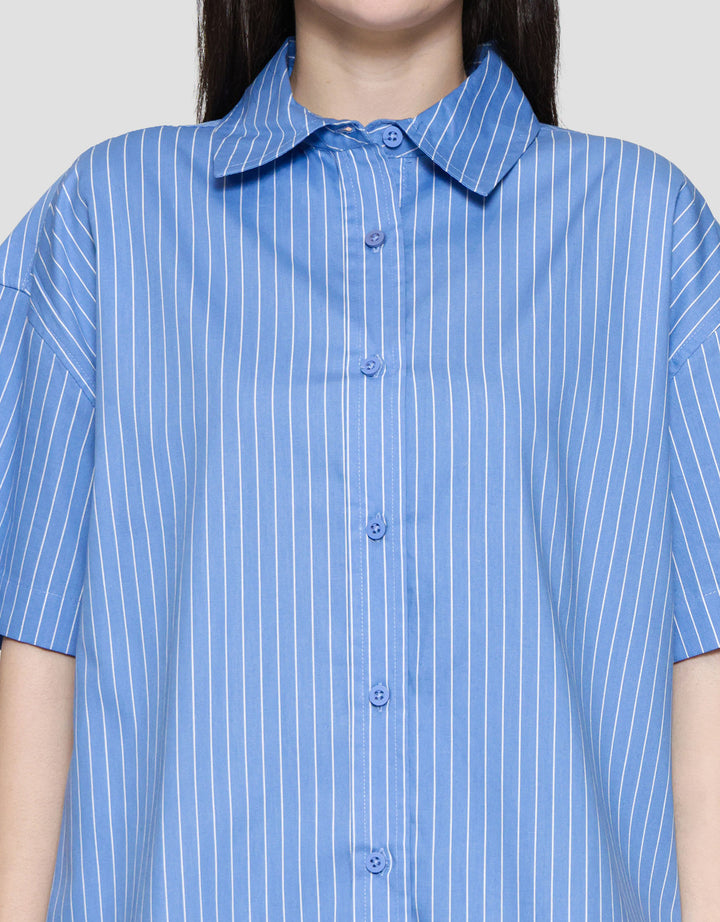 Nevada Stripes Boxy Kemeja Wanita