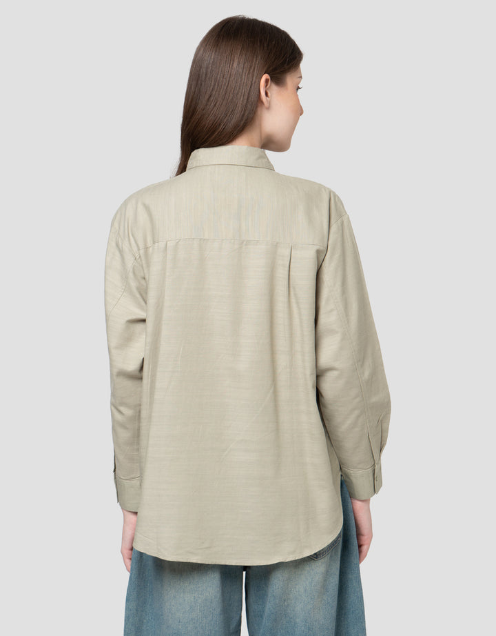 NEVADA PLAIN SLUB KEMEJA WANITA