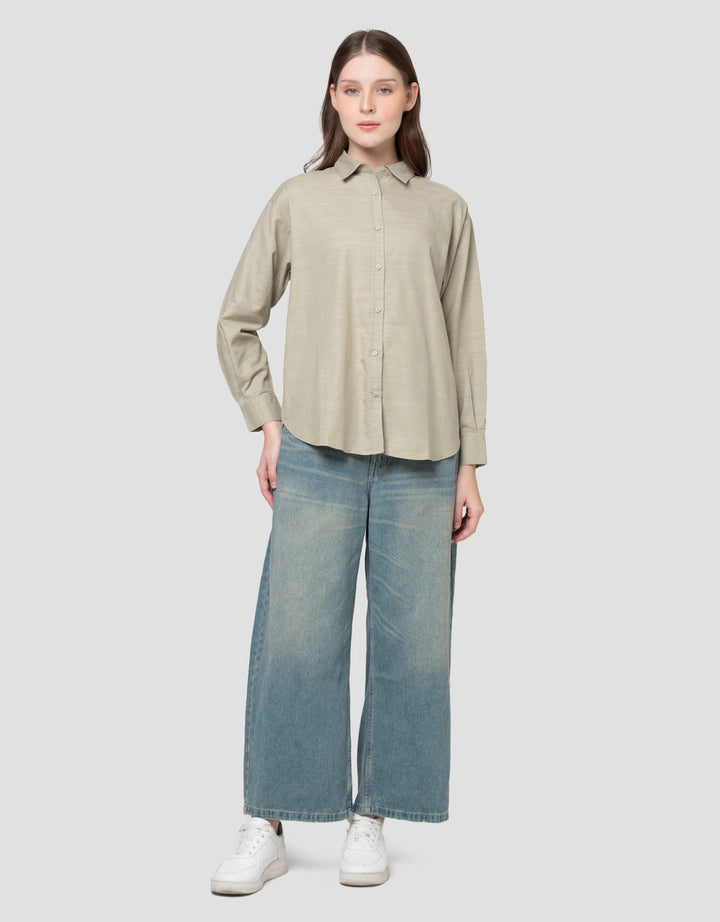 NEVADA PLAIN SLUB KEMEJA WANITA