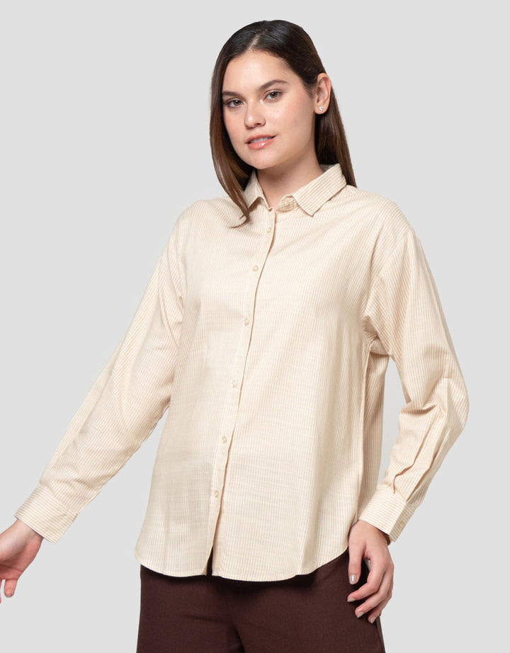 Nevada Stripes Small Slub Kemeja Wanita