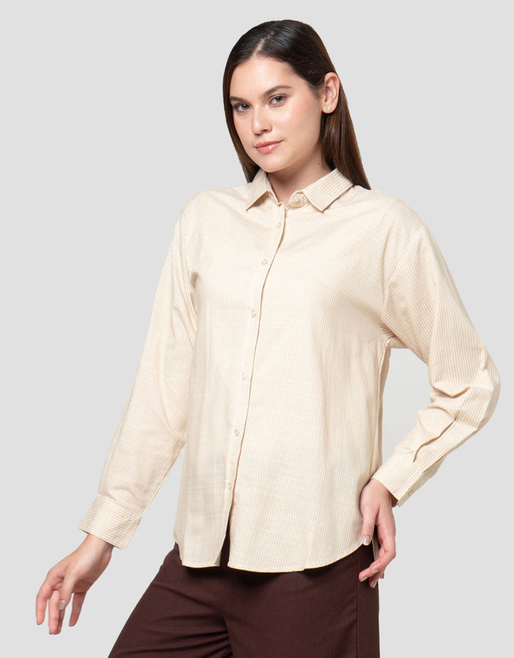 Nevada Stripes Small Slub Kemeja Wanita