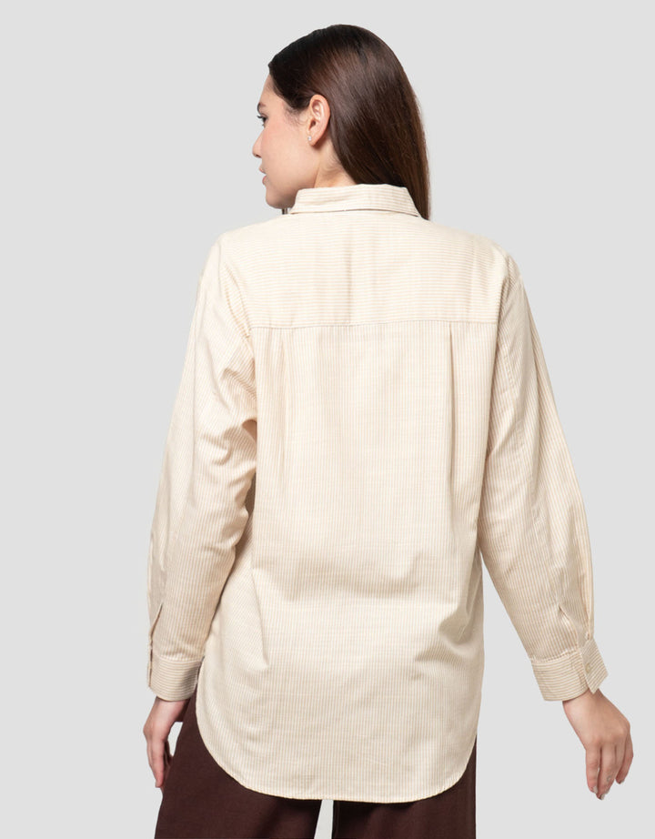 Nevada Stripes Small Slub Kemeja Wanita