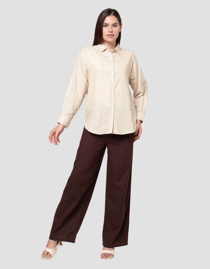 Nevada Stripes Small Slub Kemeja Wanita