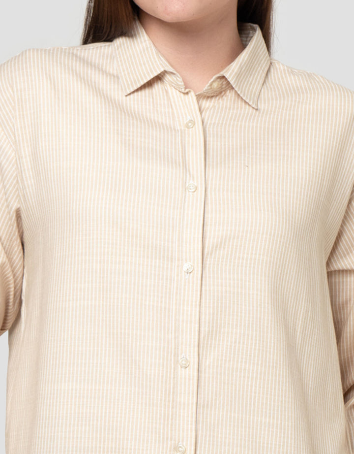 Nevada Stripes Small Slub Kemeja Wanita