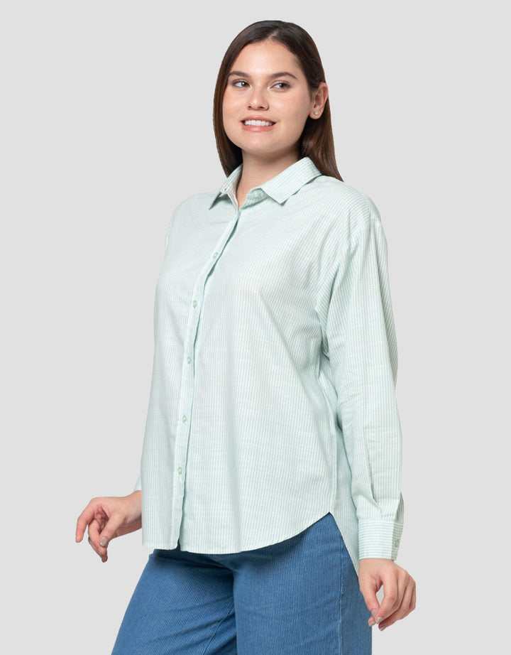 Nevada Stripes Small Slub Kemeja Wanita