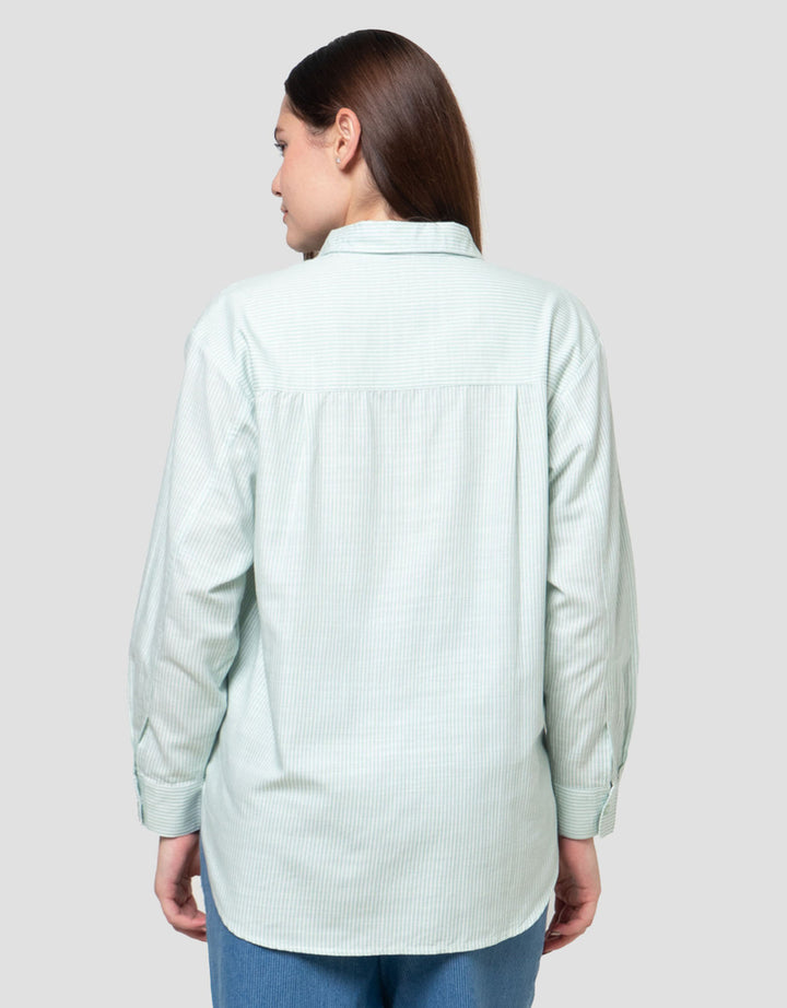 Nevada Stripes Small Slub Kemeja Wanita