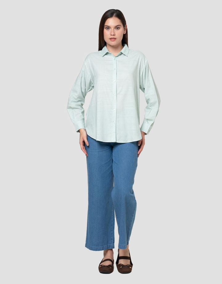 Nevada Stripes Small Slub Kemeja Wanita