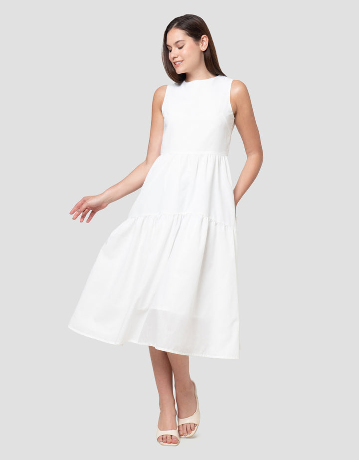 Nevada Tier SleevelessMaxi Dress Wanita