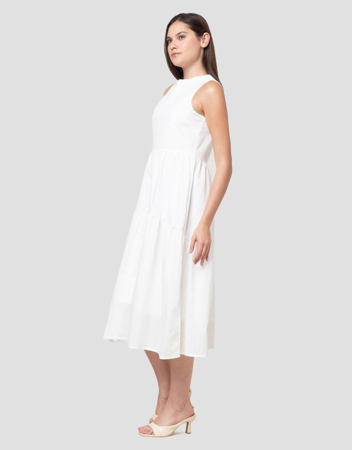 Nevada Tier SleevelessMaxi Dress Wanita