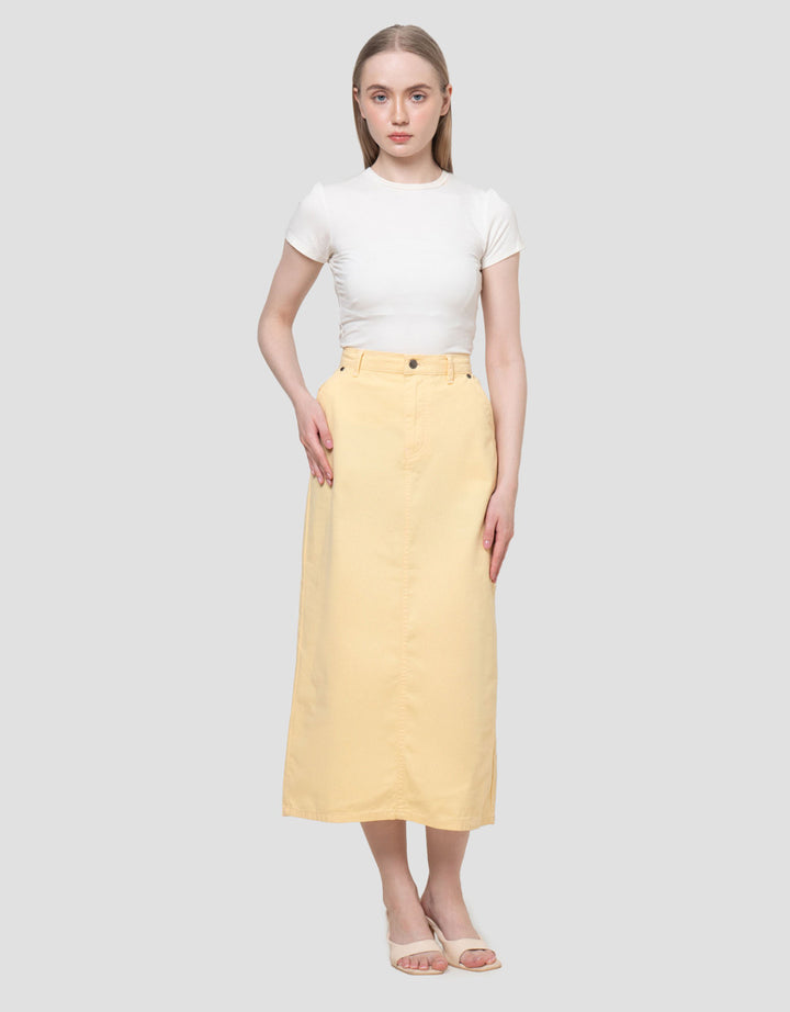 Nevada Long Twill Straight Rok Panjang Wanita