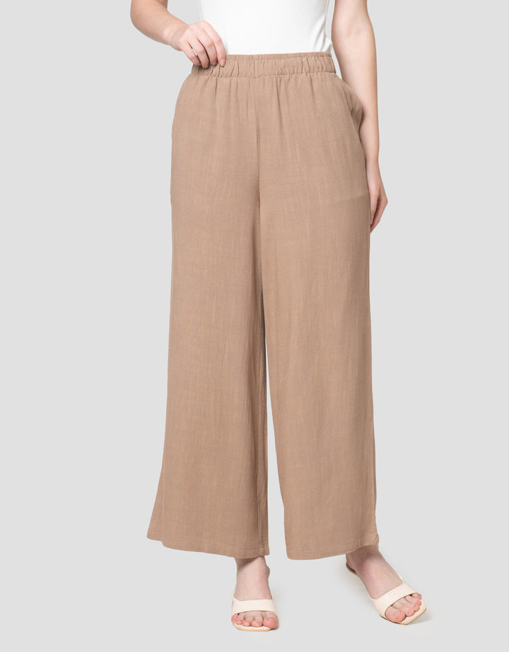 Nevada Wide Leg Half Gathered Celana Panjang Wanita