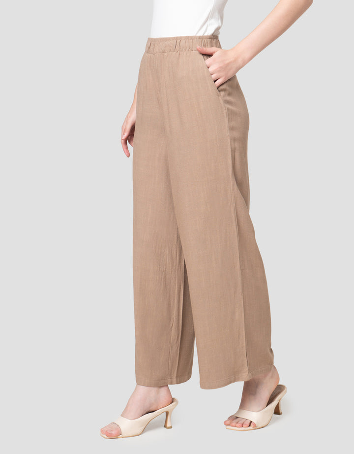 Nevada Wide Leg Half Gathered Celana Panjang Wanita