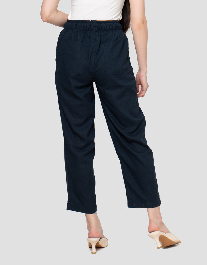 Nevada Wide Elastic Band Linen Mix Celana Kulot Wanita