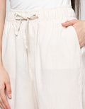 Nevada Wide Elastic Band Linen Mix Celana Kulot Wanita