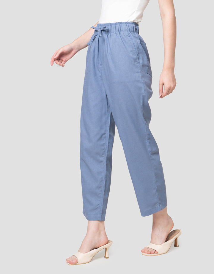 Nevada Wide Elastic Band Linen Mix Celana Kulot Wanita