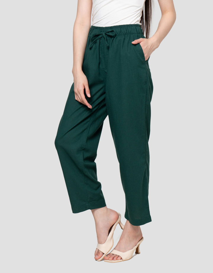 Nevada Wide Elastic Band Linen Mix Celana Kulot Wanita